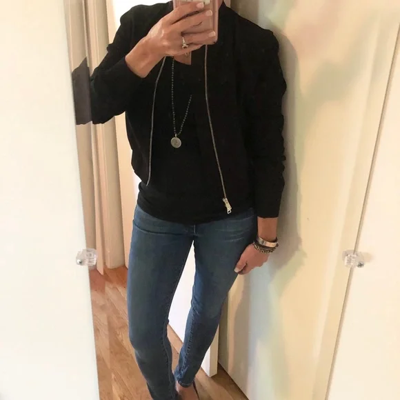 Theory Crepe Bomber Jacket - Picture 9 of 16